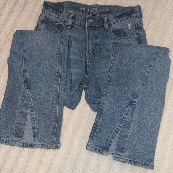👖 American Eagle Straight Jeans w/ Slit Hem – Size 2 👖 - Picture 4 of 8